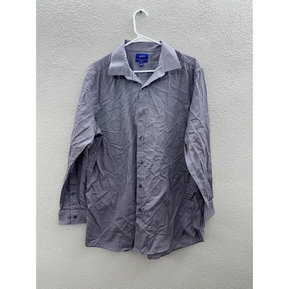 Apt. 9 Mens Shirt Size 17.5 32/33 Slim Fit Purple Long Sleeve Button Down - Picture 1 of 16